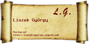 Liszek György névjegykártya