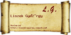 Liszek György névjegykártya